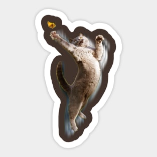 jumping cat Sticker